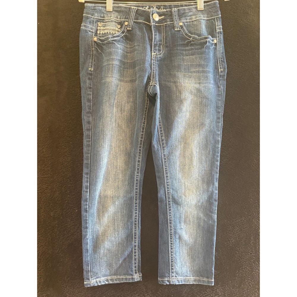 Love Indigo Premium Denim Jeans Womens Size 4 Blue Embellished‎ Pockets